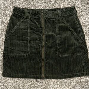 Hollister Corduroy Mini Skirt - Dark Green